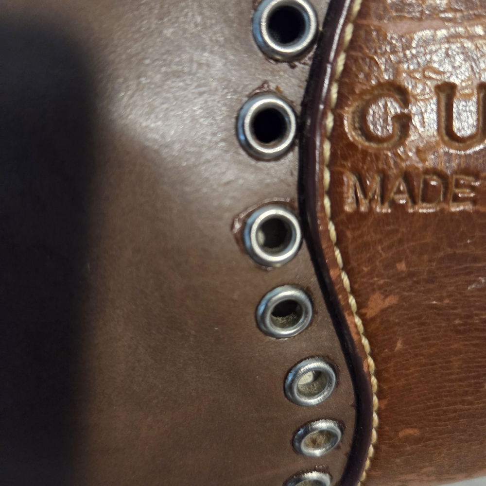 Gucci Brown Two-Tone Leather Hobo with Silver Eyelet Trim - Picture 7 of 9